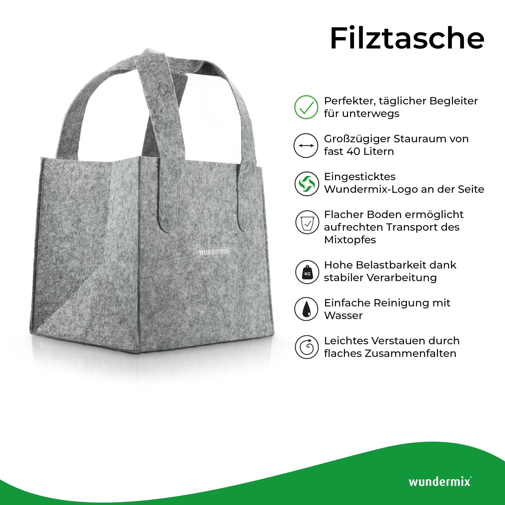 Wundermix Einkaufstasche aus Filz | 40 Liter - Wundermix GmbH