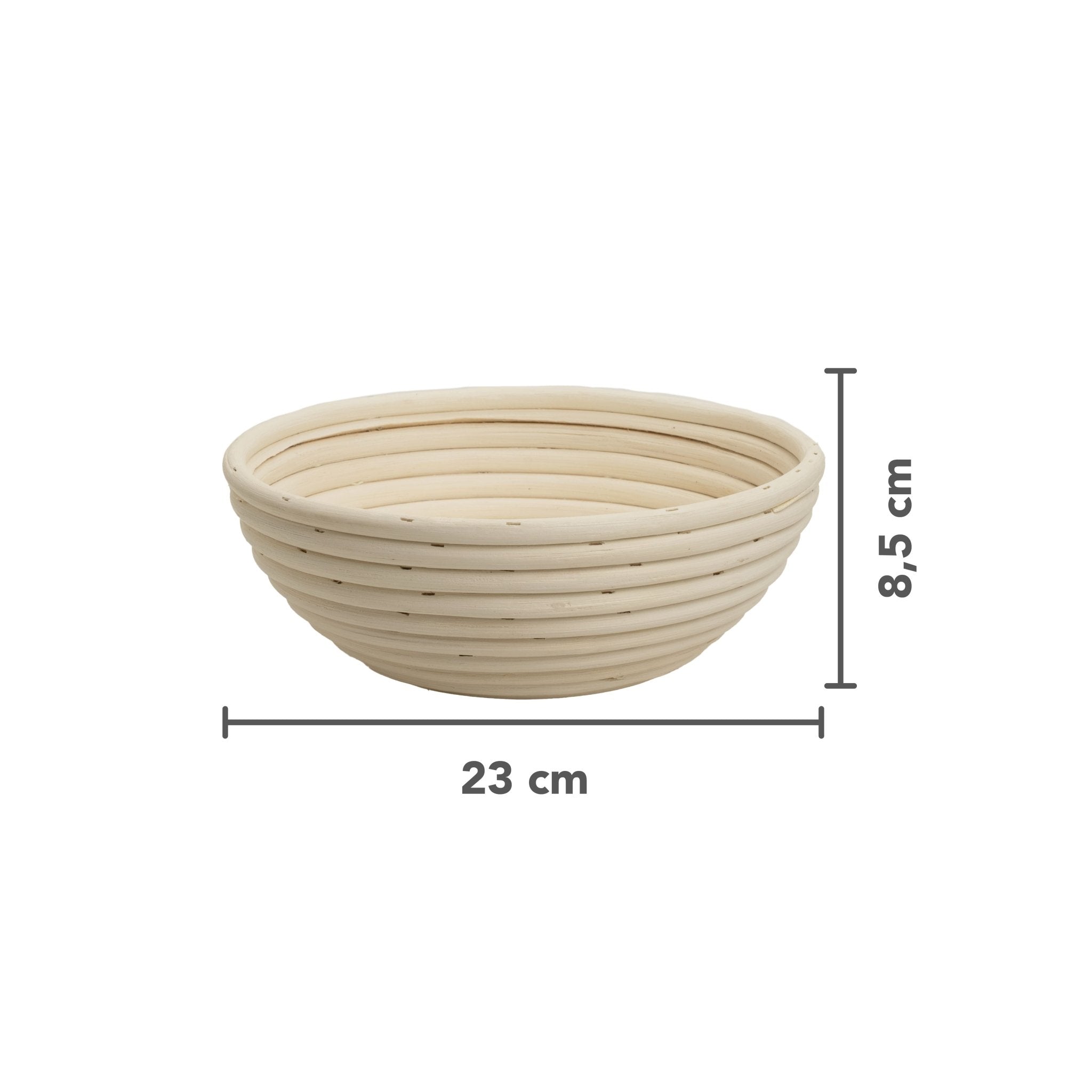 Gärkörbchen aus Peddigrohr mit Baumwolleinsatz | rund Ø 23 cm - Wundermix GmbH