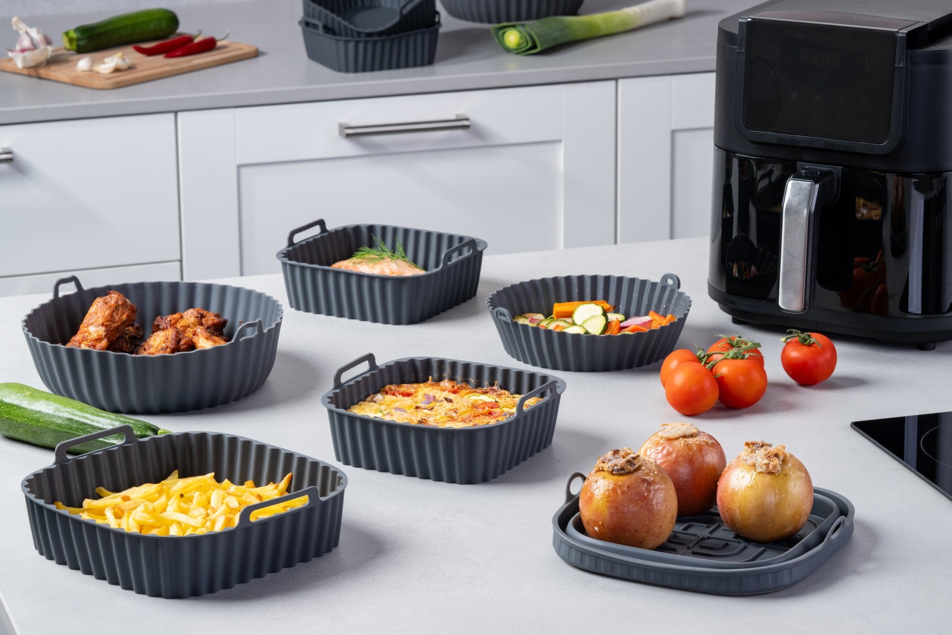 Airfryer Silikonform 15 × 15 cm für Heißluftfritteuse - Wundermix GmbH