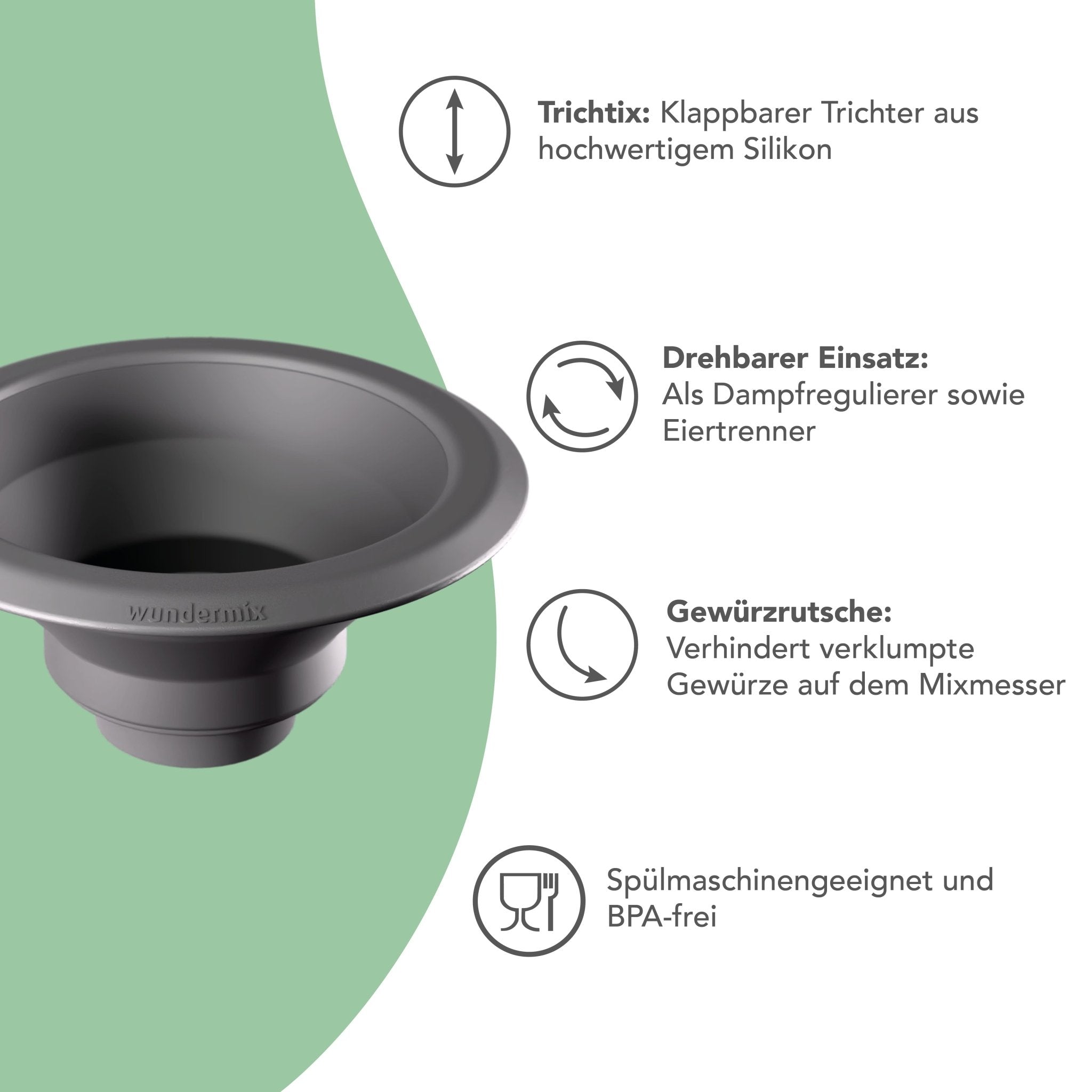 Trichtix® | Multifunktionstrichter 3er - Set für TM6, TM5 - Wundermix GmbH